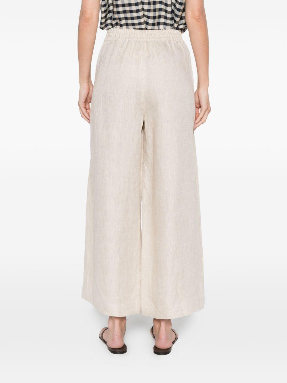 PANTALONI GAMBA AMPIA FELINO IN AVORIO MAXMARA WEEKEND - donna 