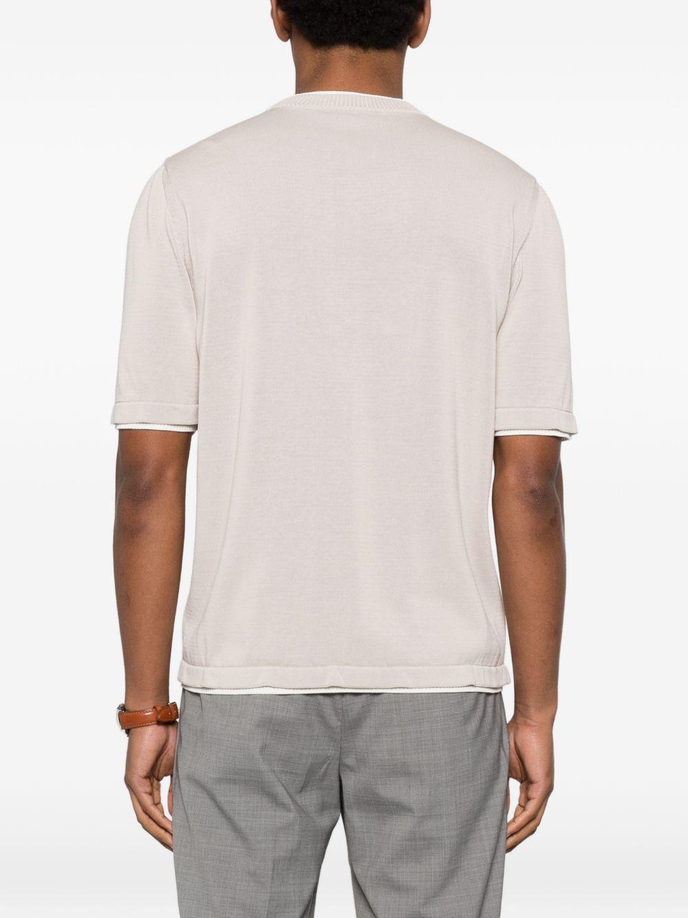 Maglione con scollo rotondo e rifiniture in beige Eleventy - uomo 