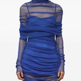 Abito mini in mesh in blu Christopher esber - donna 