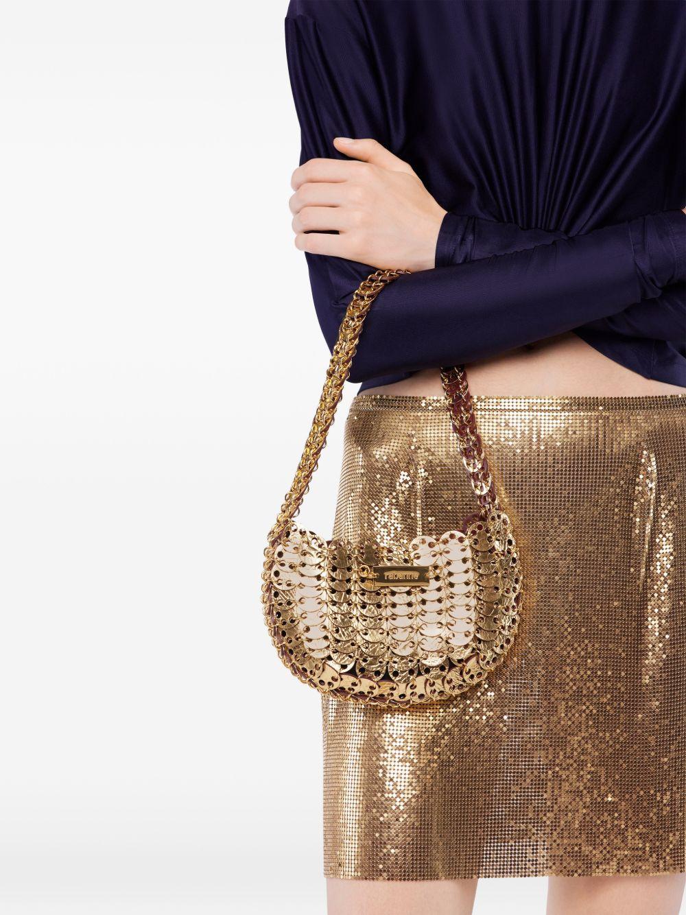 Borsa a mano Moon Flip reversibile in oro Rabanne - donna 