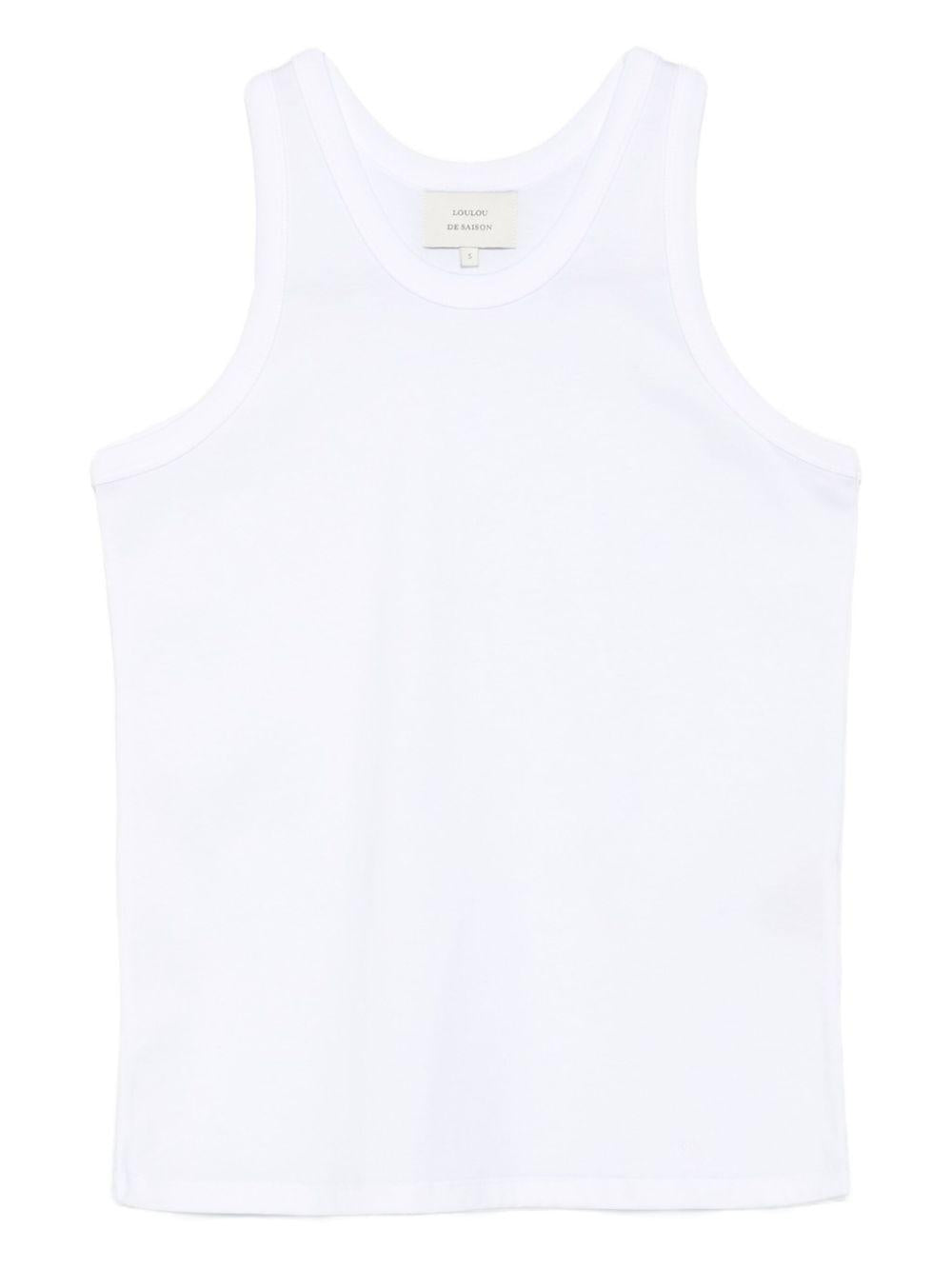 Canotta in cotone in bianco Loulou de saison - donna 