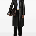 Cappotto slim in pelle in nero Toteme - donna 