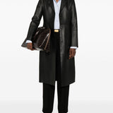 Cappotto slim in pelle in nero Toteme - donna 