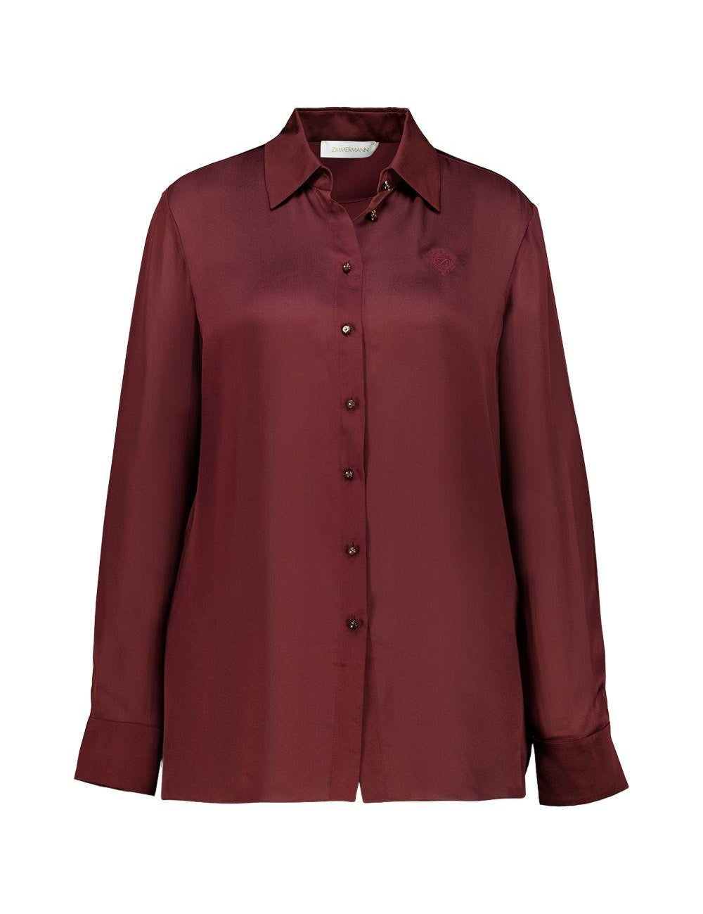 Camicia Luna con ricamoin bordeaux Zimmermann - donna 