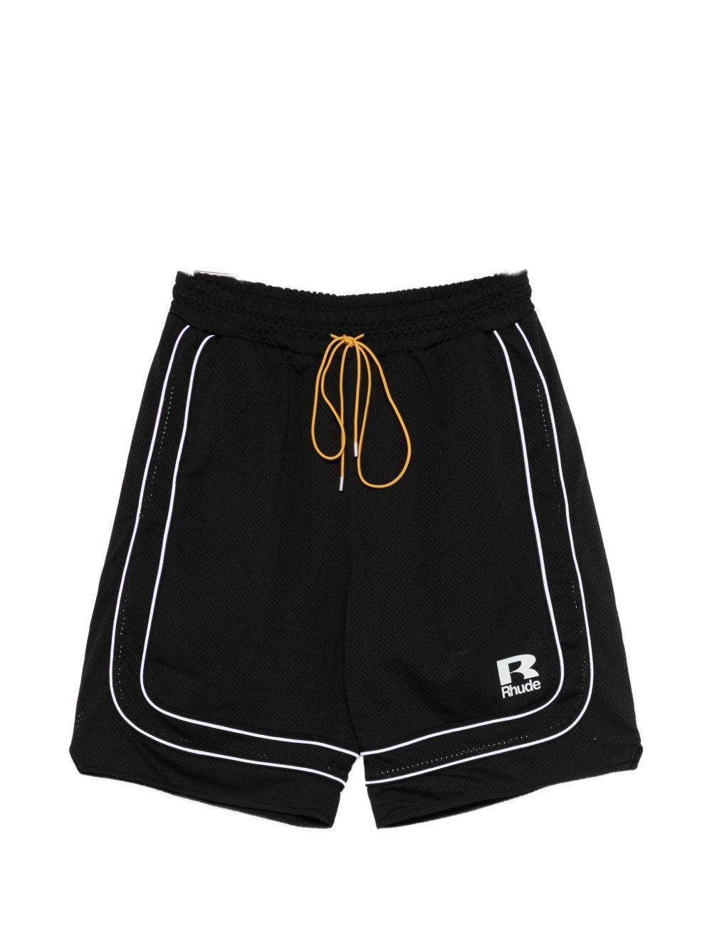 Pantaloncini a righe con coulisse in nero Rhude - uomo 