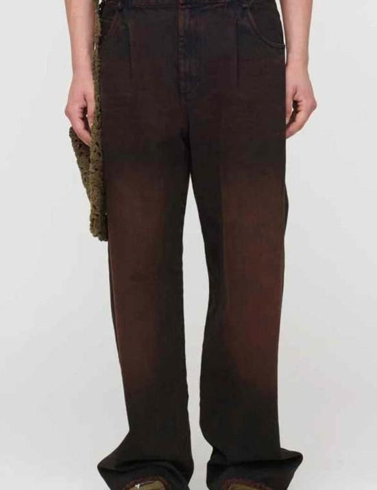 Jeans boyfriend a gamba ampia  in marrone Song for the mute - uomo 