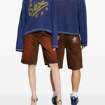 Shorts con ricamo in marrone Carne bollente - uomo 