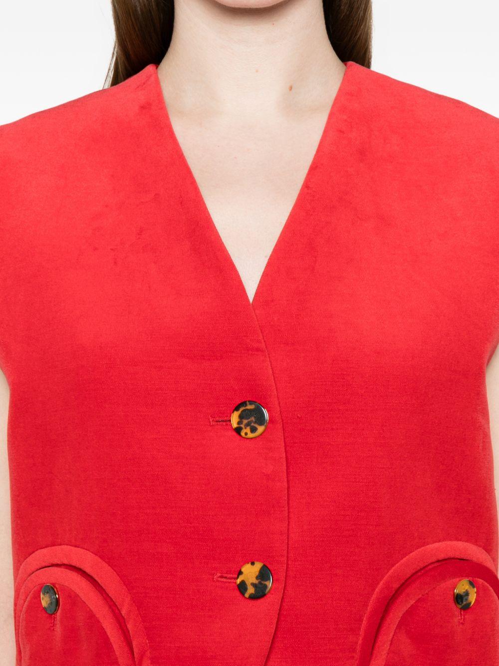 Gilet con bottoni gliss in rosso Blazé milano - donna 
