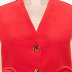 Gilet con bottoni gliss in rosso Blazé milano - donna 