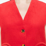 Gilet con bottoni gliss in rosso Blazé milano - donna 