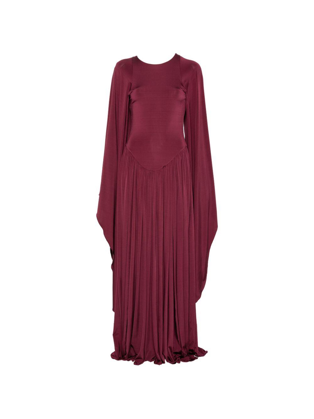 Abito lungo drappeggiato in borgogna Alberta Ferretti - donna 