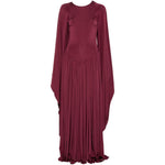 Abito lungo drappeggiato in borgogna Alberta Ferretti - donna 