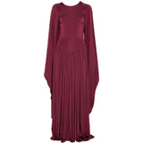 Abito lungo drappeggiato in borgogna Alberta Ferretti - donna 