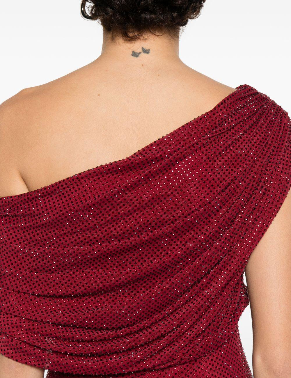 Abito midi drappeggiato in rosso Self-Portrait - donna 