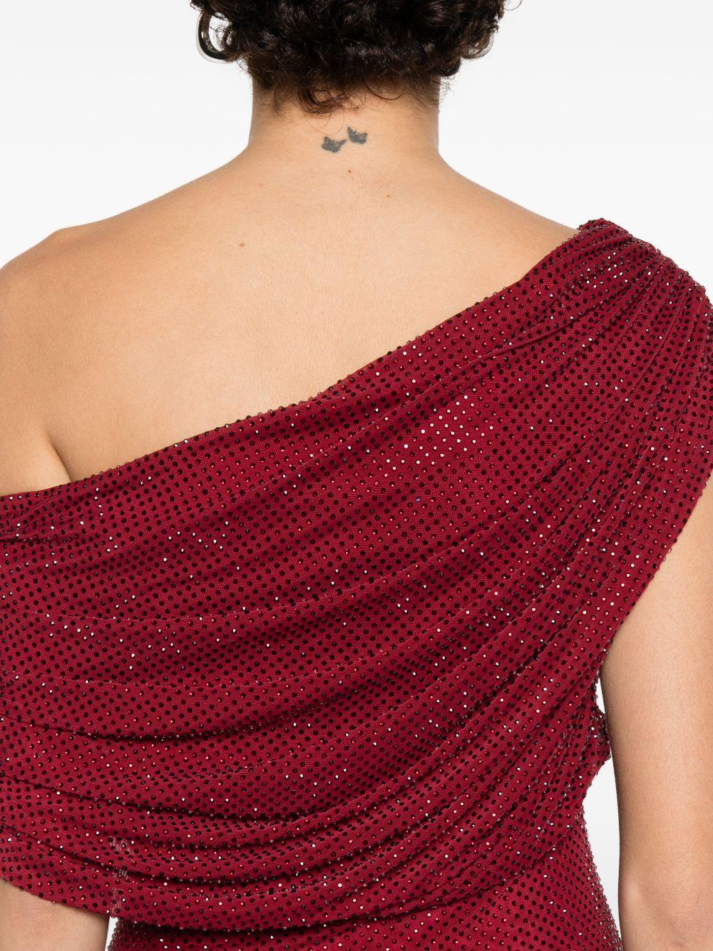 Abito midi drappeggiato in rosso Self-Portrait - donna 