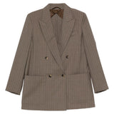 Giacca doppiopetto a righe acciaio in beige Maxmara - donna 