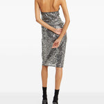 Top Con Paillettes a collo alto in grigio Rotate - donna 
