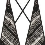 Costume da bagno con paillettes a zigzag in bianco e nero Missoni - donna 