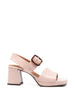 Chie Mihara women's patent leather buckle sandals in pink