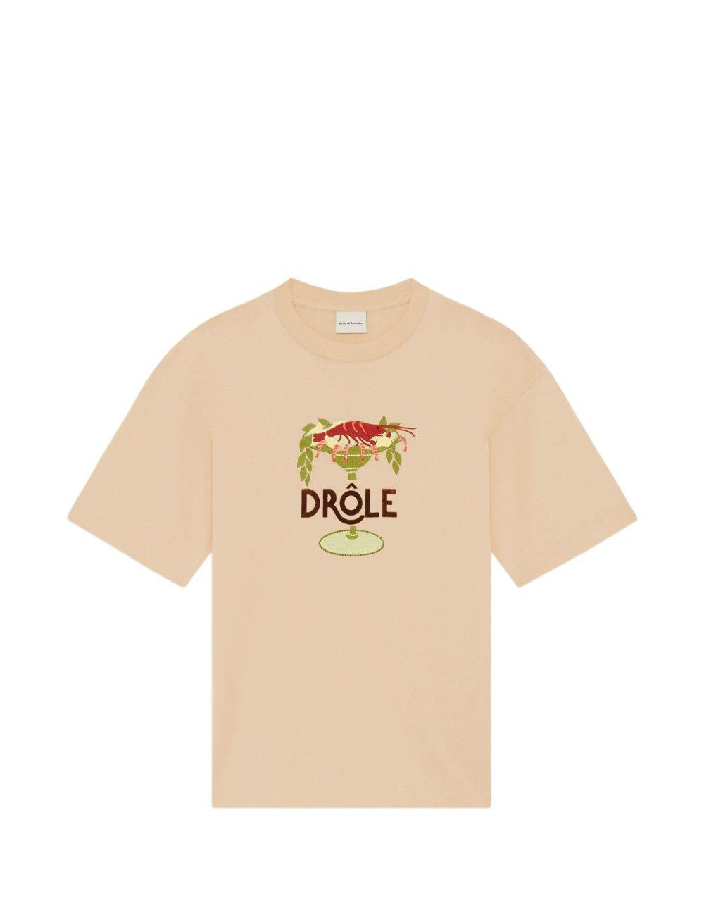 T-shirt con stampa in beige Drole de monsieur - uomo 