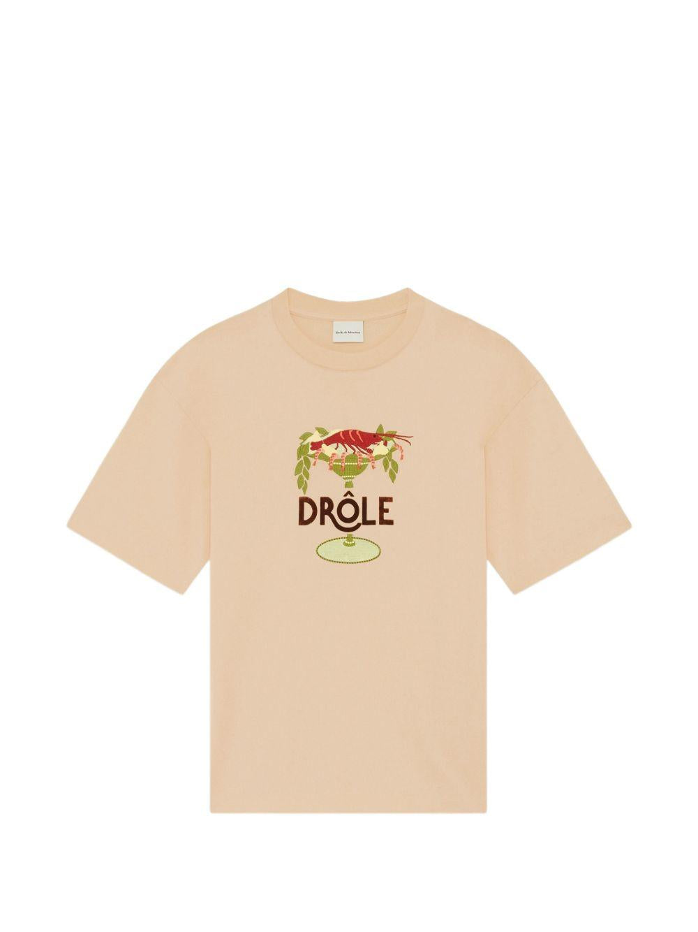 T-shirt con stampa in beige Drole de monsieur - uomo 