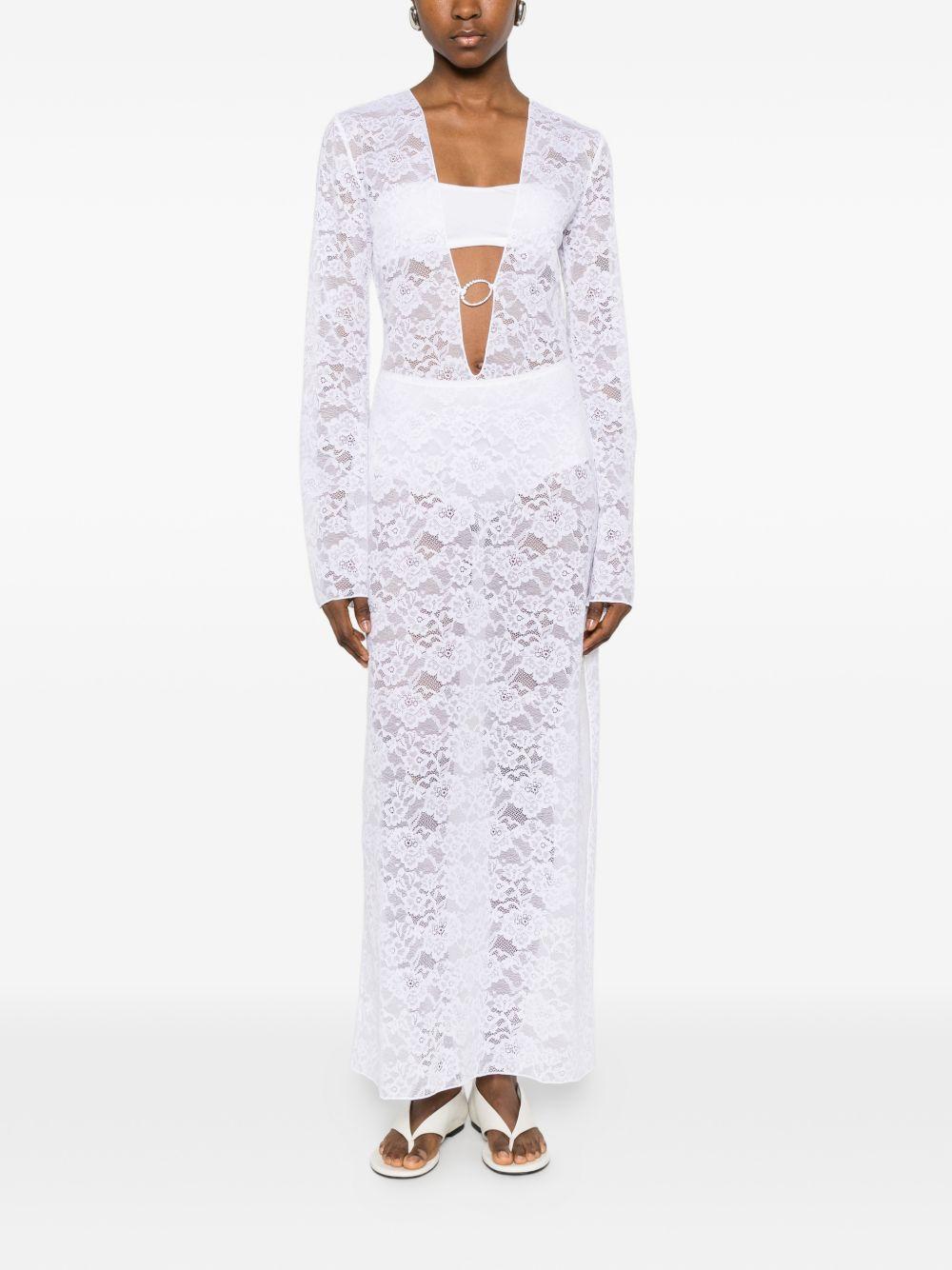 Abito maxi in pizzo in bianco Oséree - donna 