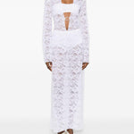 Abito maxi in pizzo in bianco Oséree - donna 