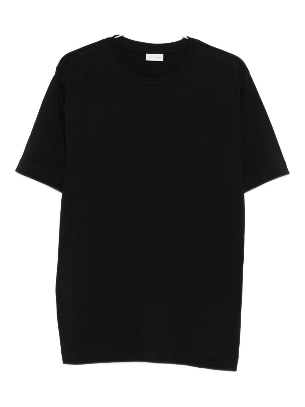 T-shirt girocollo in nero Dries van noten - uomo 