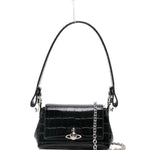 Borsa a spalla Hazel con logo in nero 