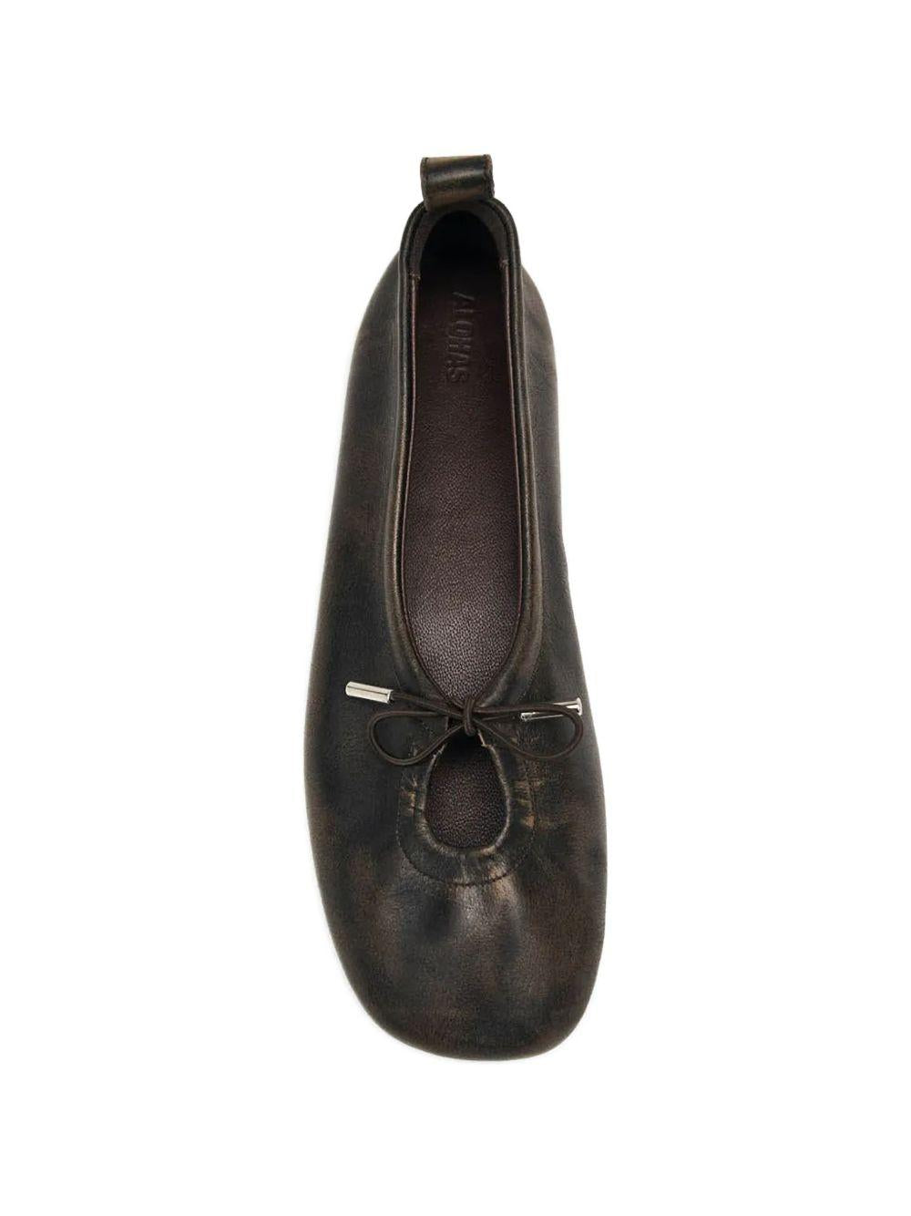 Ballerine Rosalind pelle in marrone 