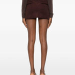 Mini gonna con coulisse in marrone Aya Muse - donna 