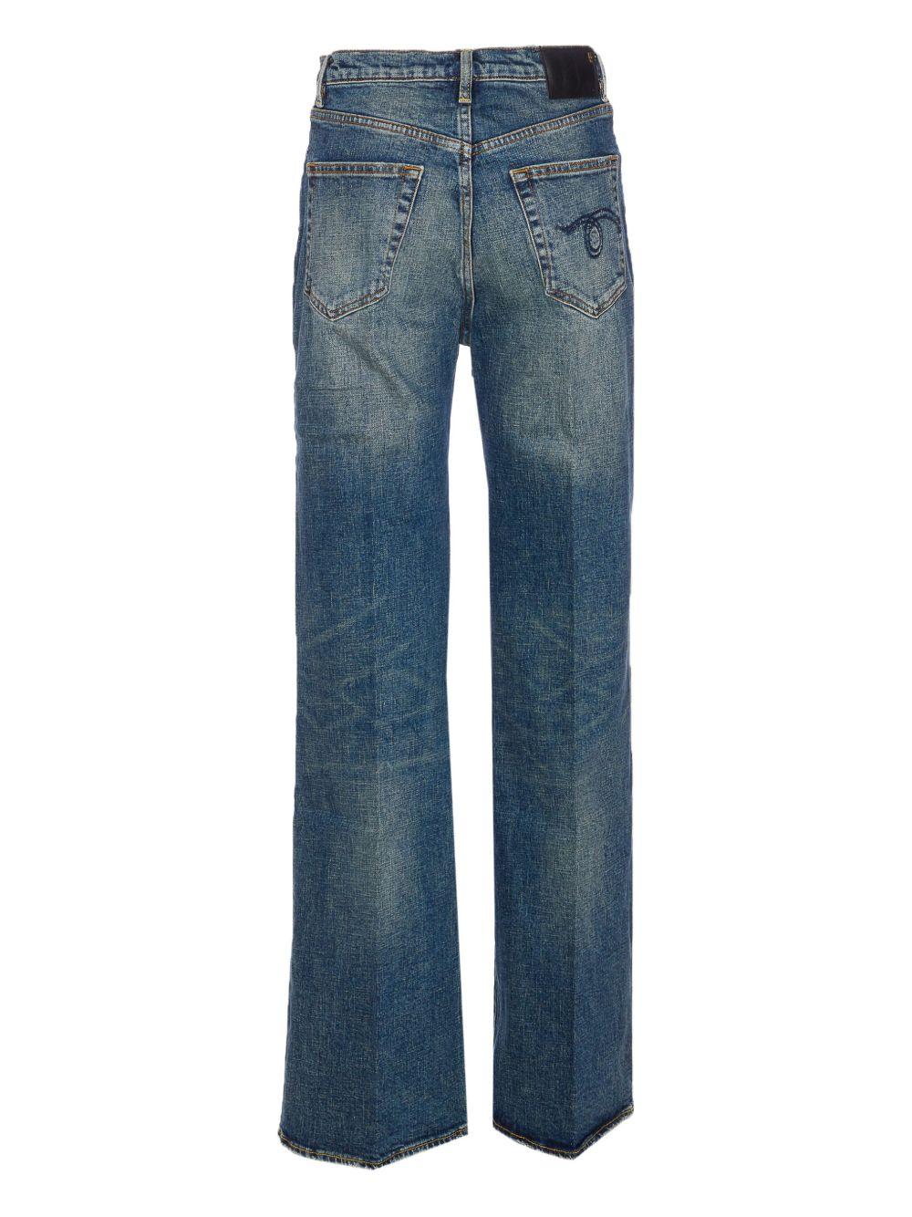 Jean a vita alta charlotte in blu R13 - donna 