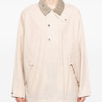 Giacca smock con cappuccio in bianco e rosso Barbour x kaptain sunshine - uomo 