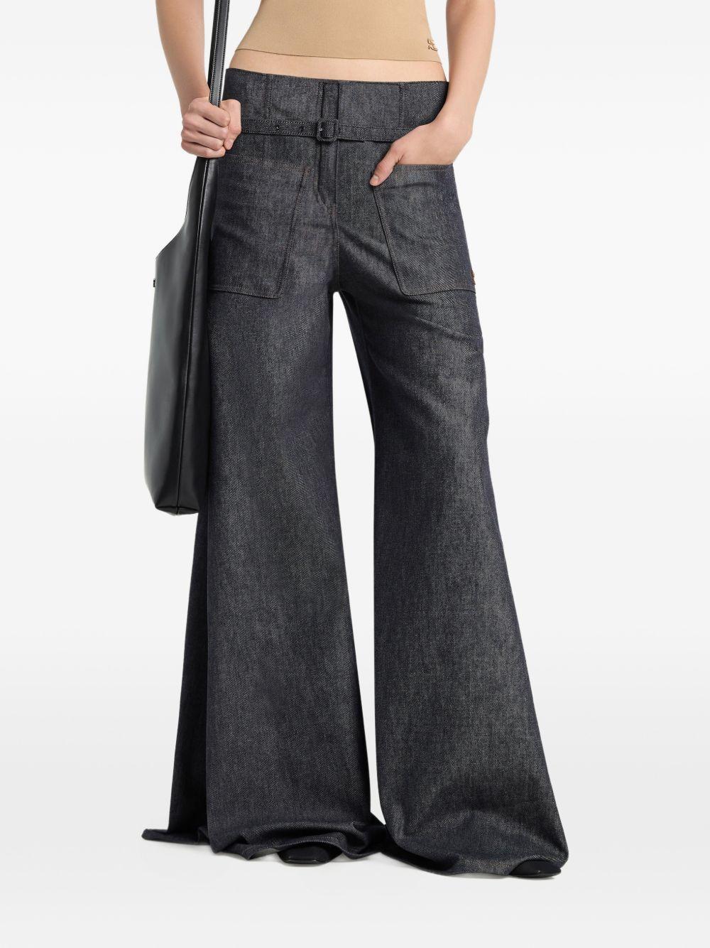 Pantaloni a palazzo con cintura in grigio Courrèges - donna 