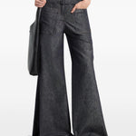 Pantaloni a palazzo con cintura in grigio Courrèges - donna 