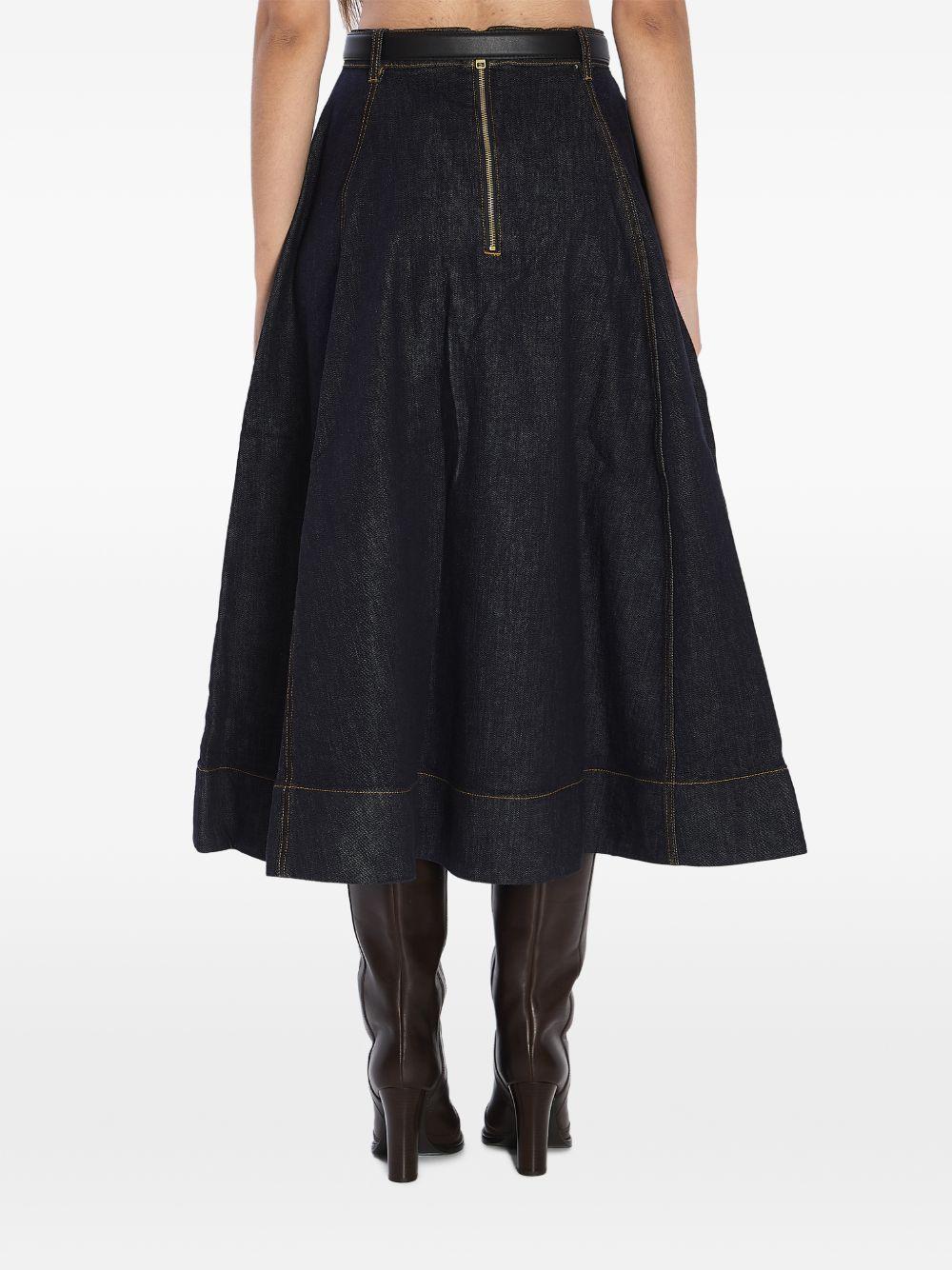 Gonna midi svasata in blu Self-Portrait - donna 