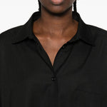 Camicia con collo a punta con bottoni frontali in nero The andamane - donna 