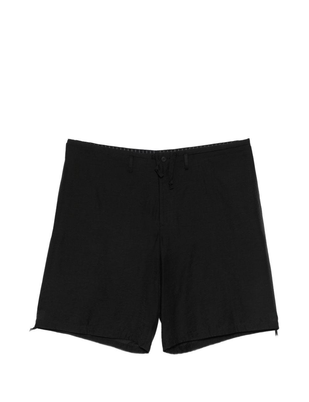 Shorts con orlo a coulisse in nero Yohji yamamoto - uomo 