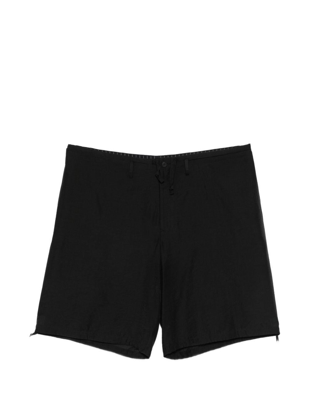 Shorts con orlo a coulisse in nero Yohji yamamoto - uomo 