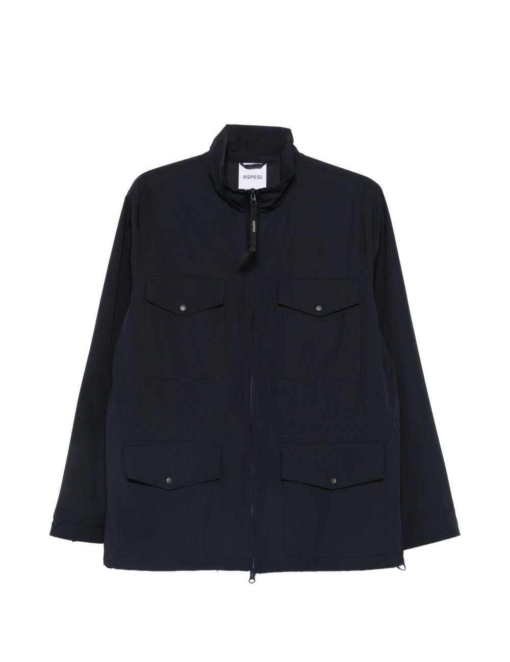Giacca con zip e tasche sul petto in blu Aspesi - uomo 
