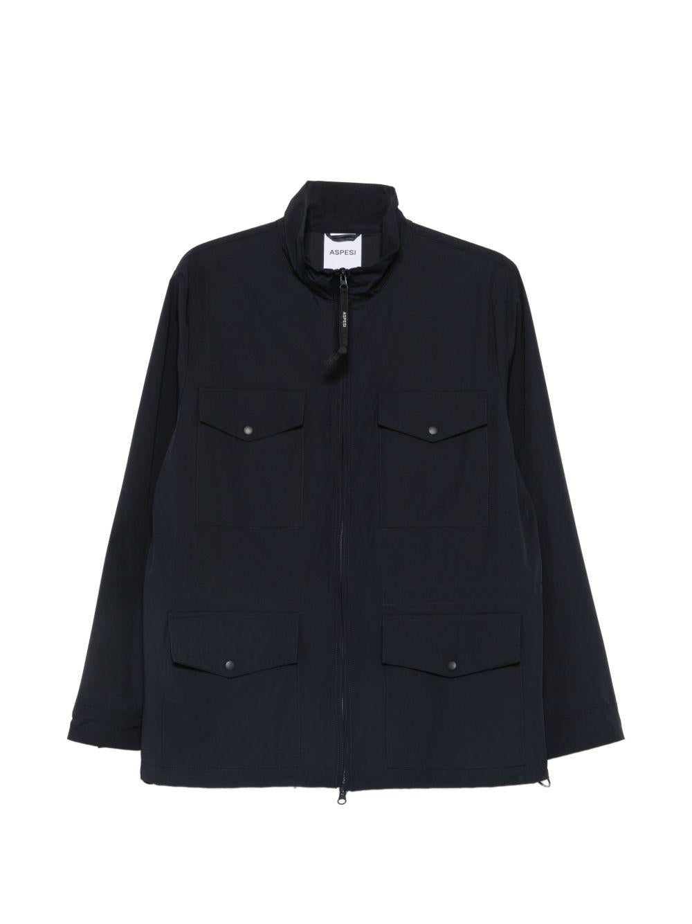 Giacca con zip e tasche sul petto in blu Aspesi - uomo 