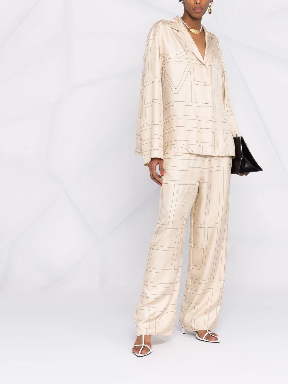 Camicia con monogramma in beige Toteme - donna 