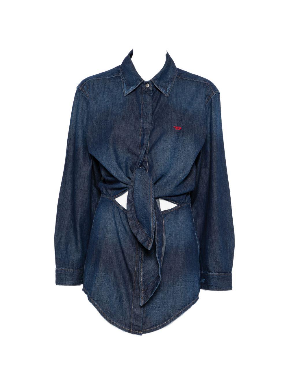Abito camicia in blu denim Diesel - donna 