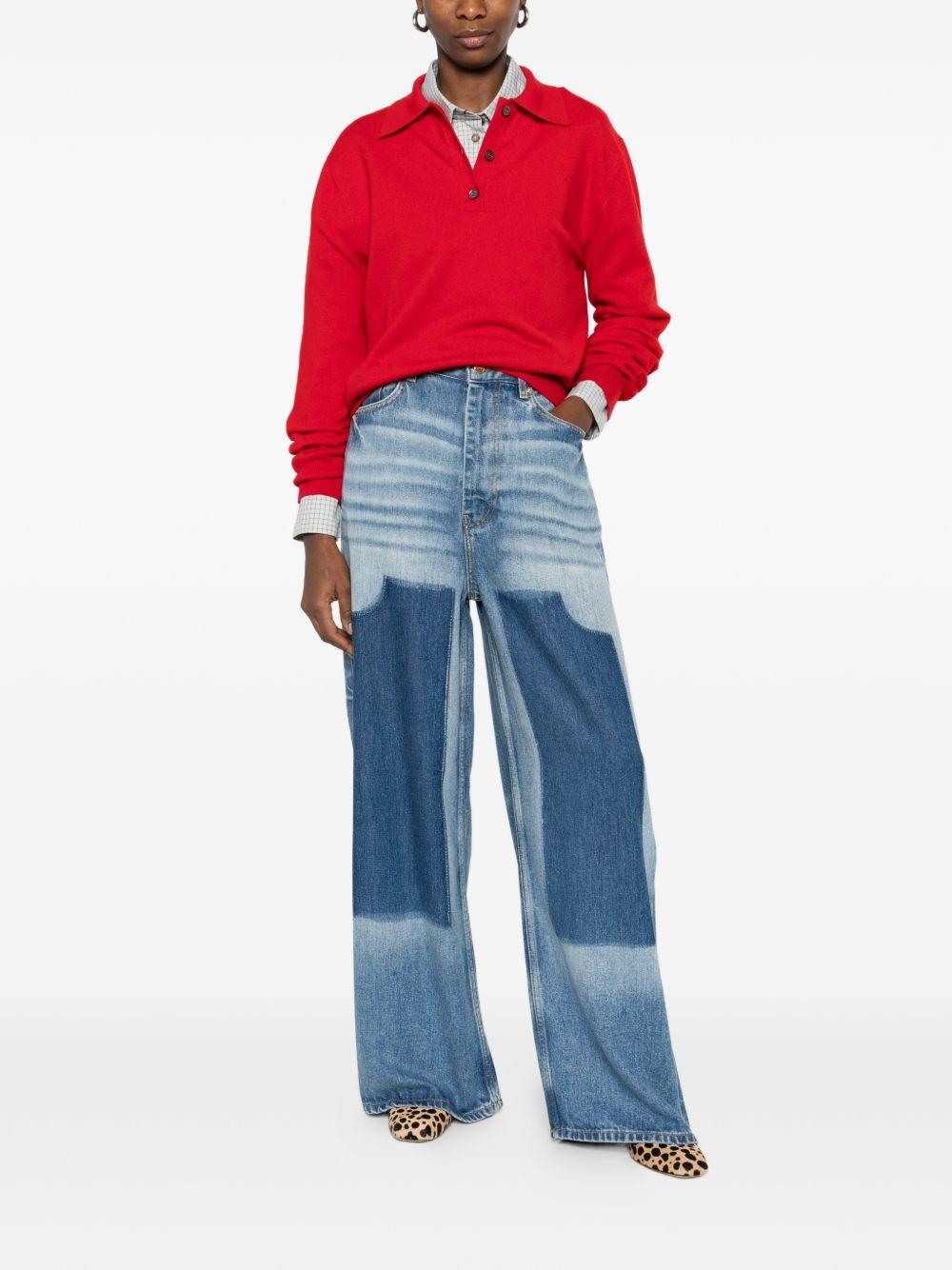 Jeans larghi a gamba larga in blu Ganni - donna 