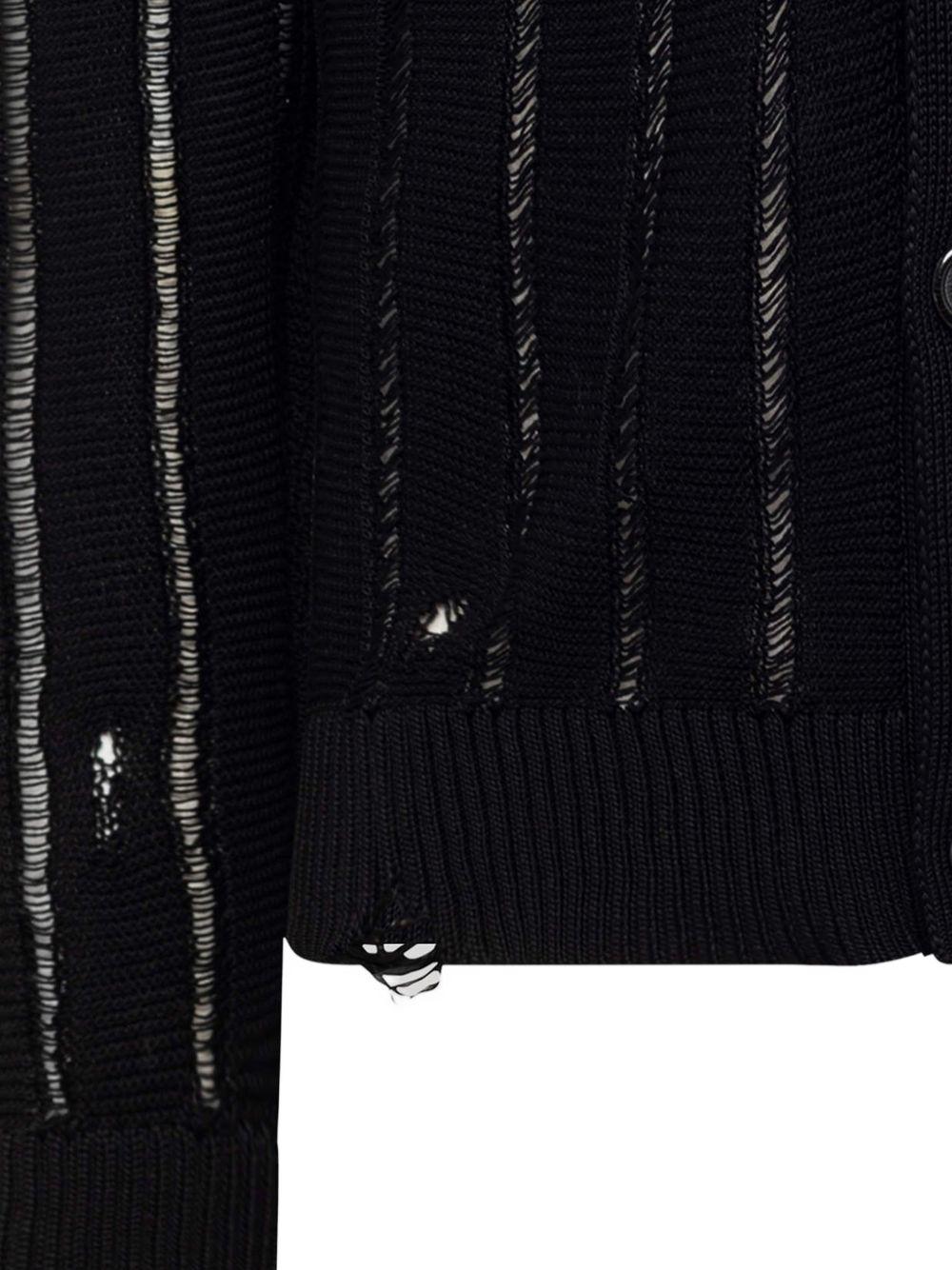 Cardigan effetto vissuto con bottoni in nero Laneus - uomo 