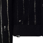 Cardigan effetto vissuto con bottoni in nero Laneus - uomo 