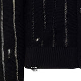 Cardigan effetto vissuto con bottoni in nero Laneus - uomo 