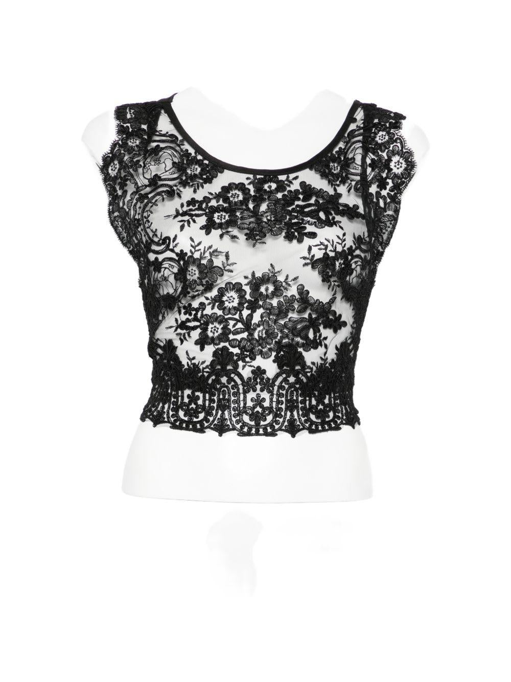 Top con allacciatura sul retro in nero Maurizio - donna 