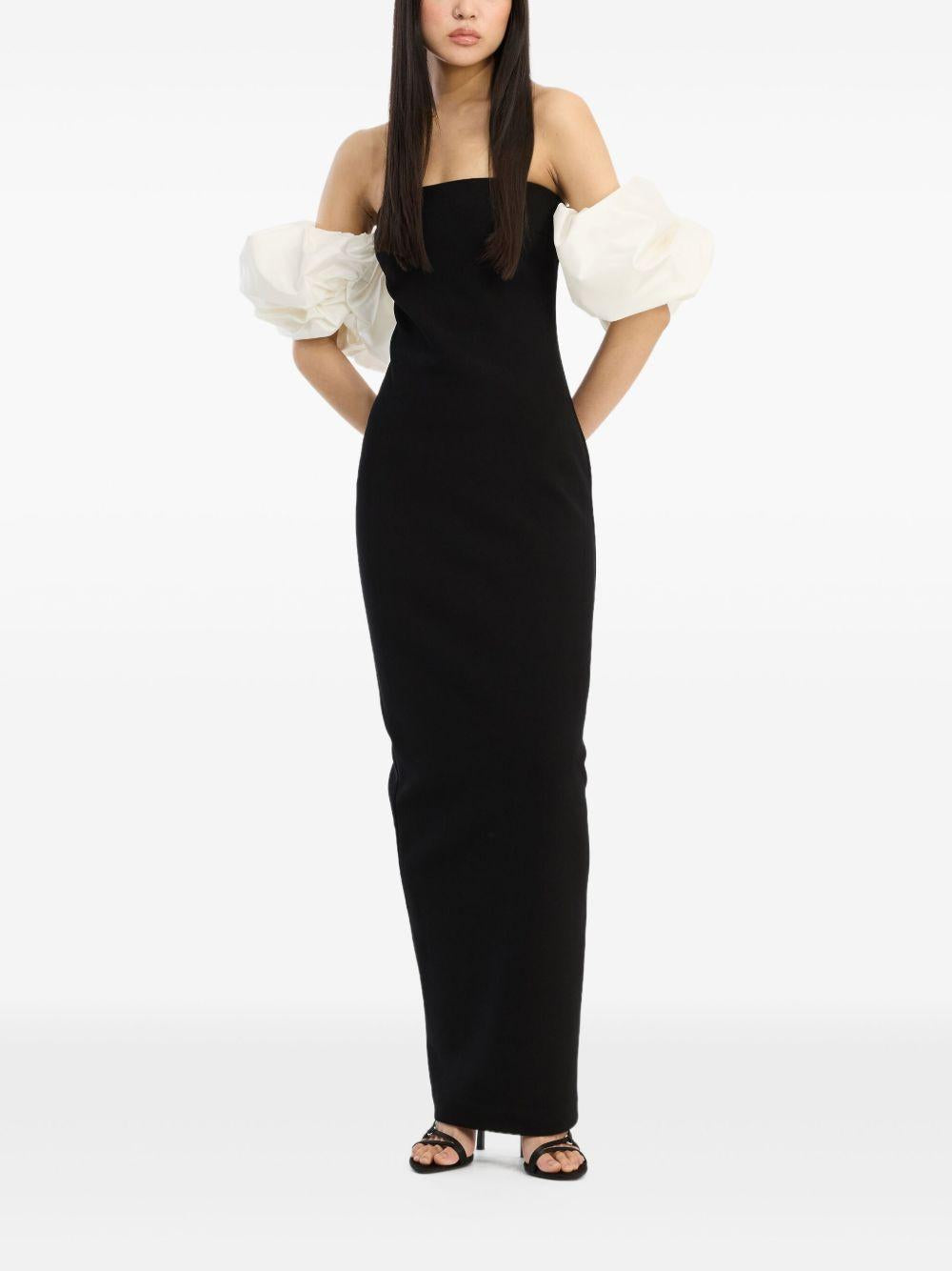 Abito lungo con maniche a palloncino in nero Rotate holiday - donna 