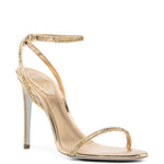 Sandali con cristalli in oro Rene caovilla - donna 
